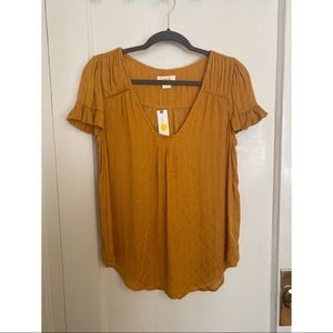 Anthropologie Maeve Golden Blouse
